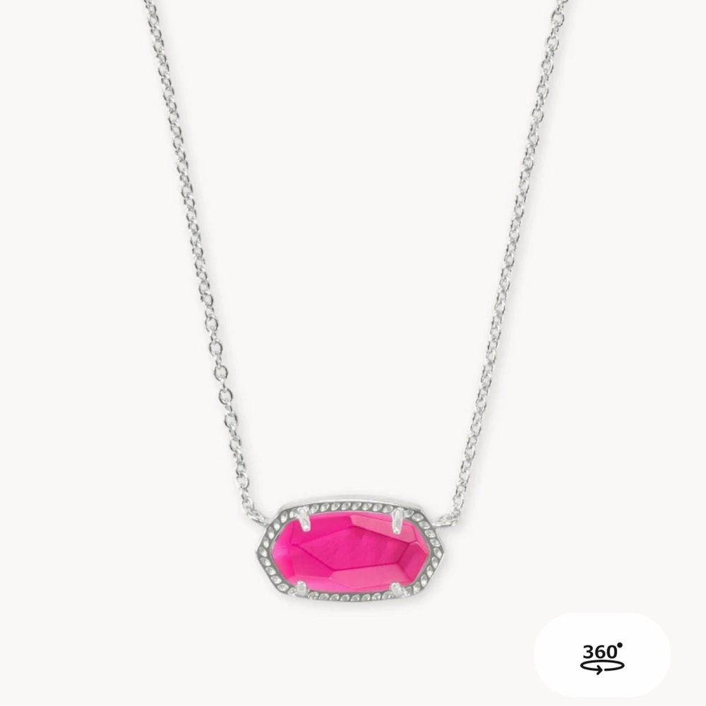 Kendra Scott Silver and Pink Pendant Necklace